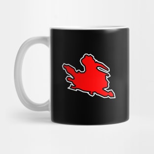 Mayne Island Silhouette in Solid Crimson Red - Simple Design - Mayne Island Mug